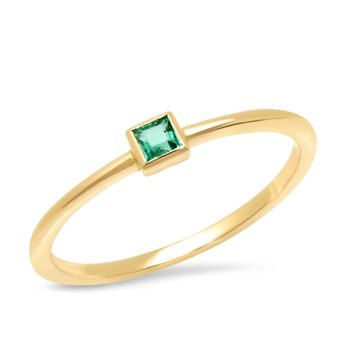 Emerald Princess Cut Pinky Ring