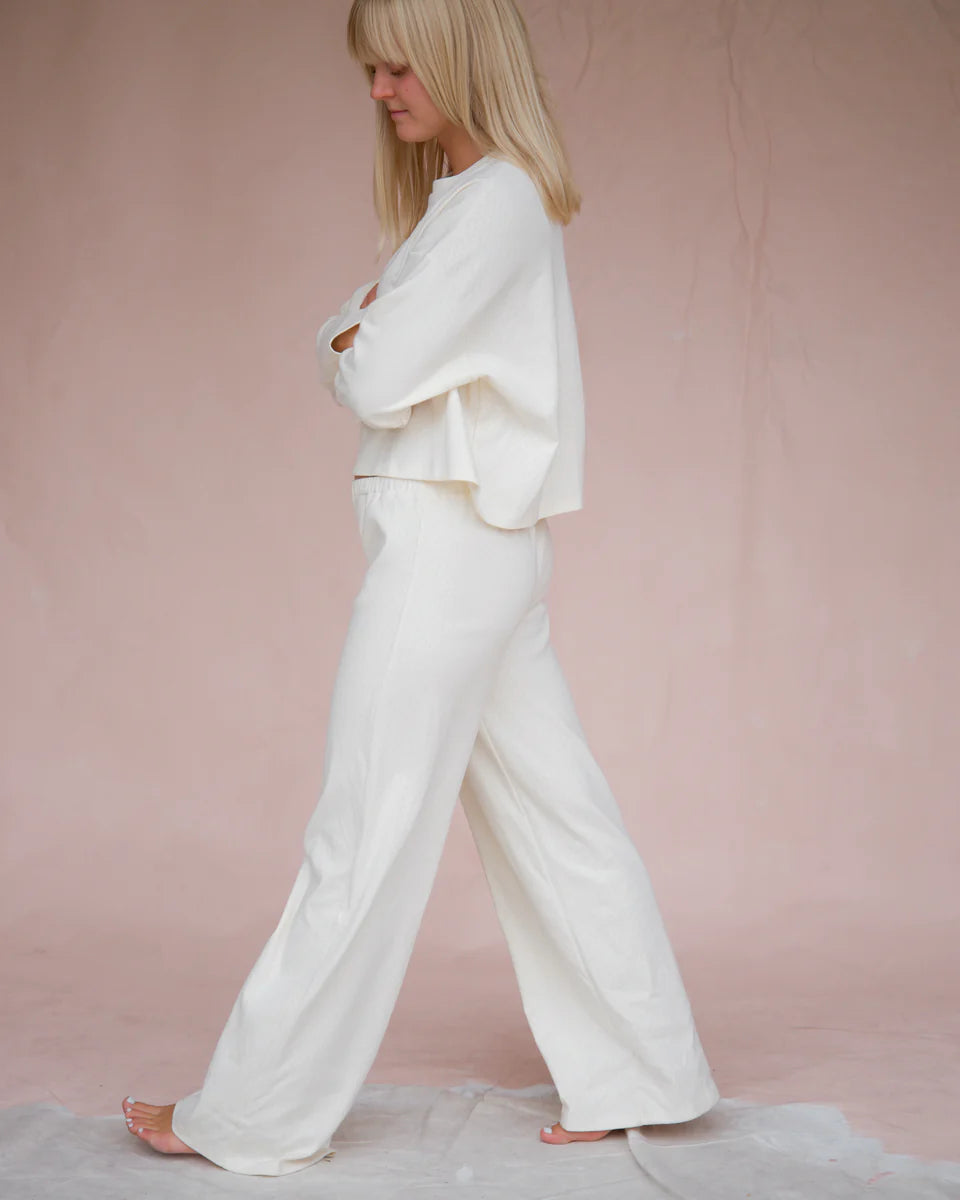 Pointelle Pants in Crema
