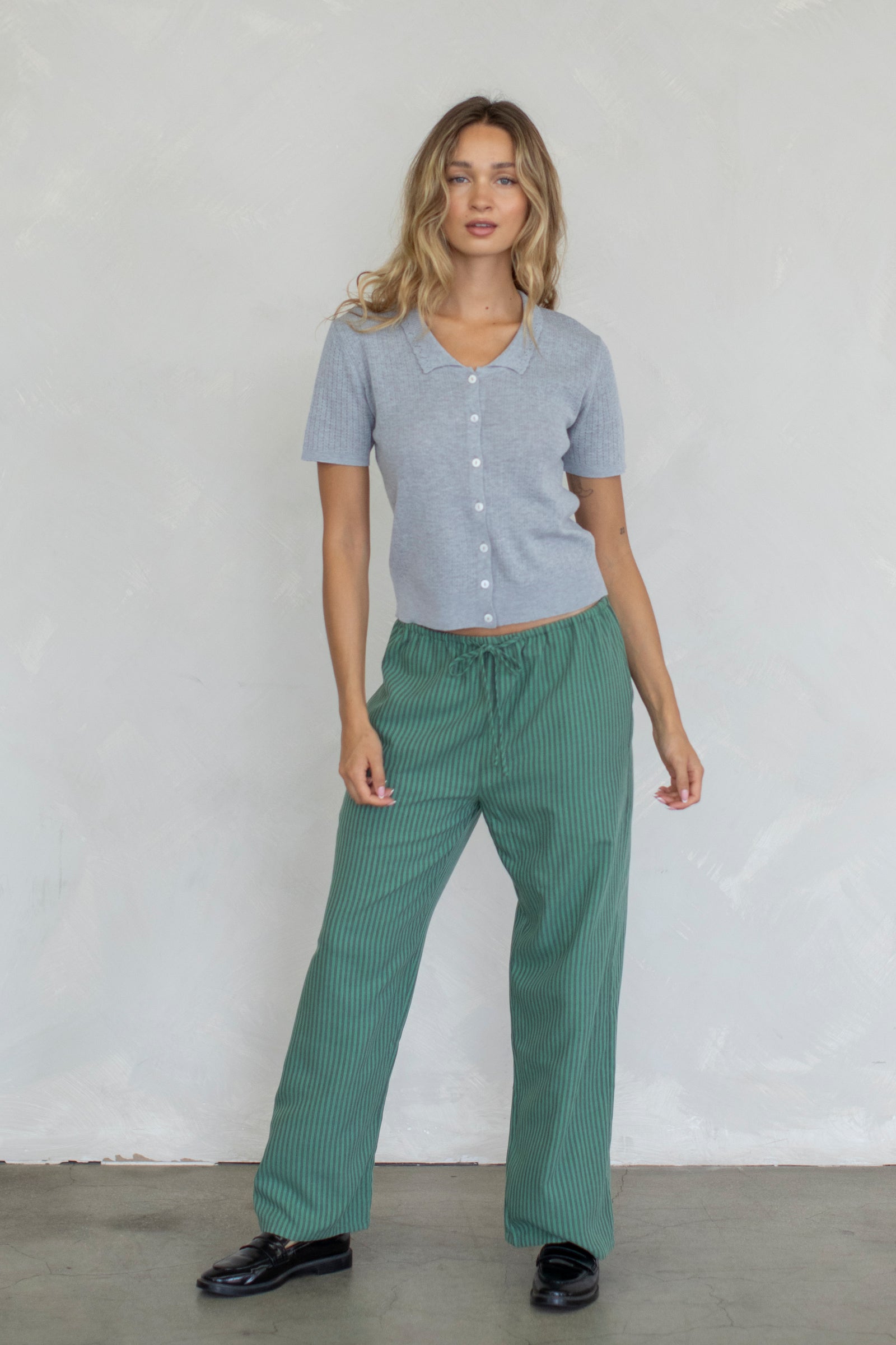 Frankie Stripe Pants in Juniper