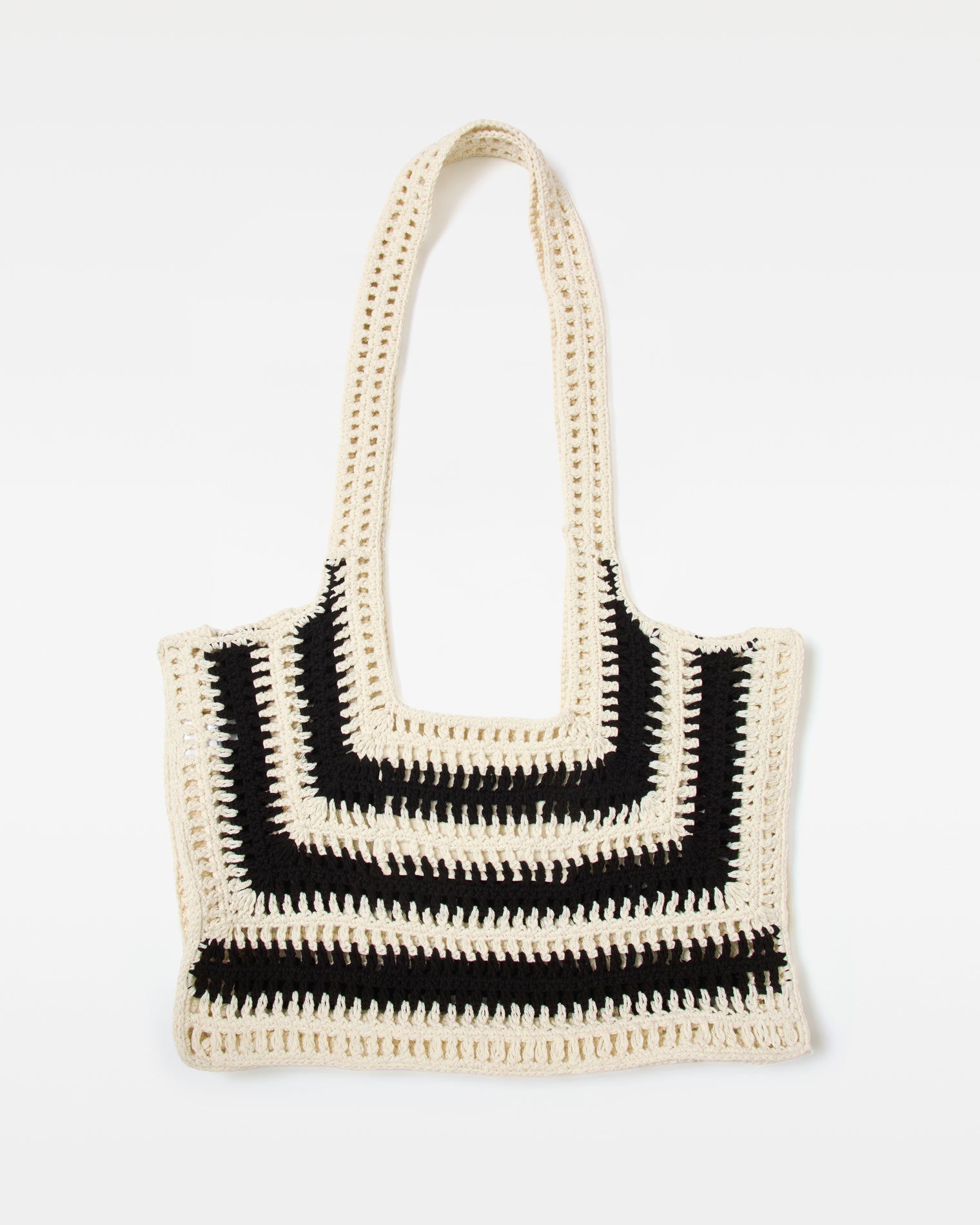 Caylin Crochet Tote - Black-White