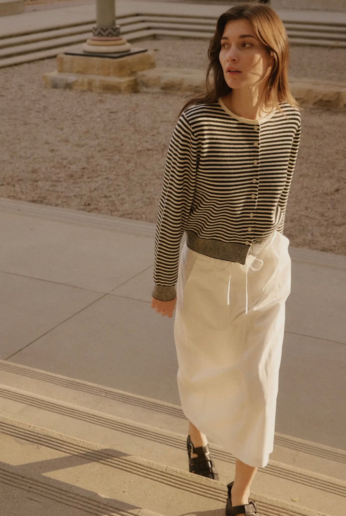 Ruby Cardigan in Ivory+Black