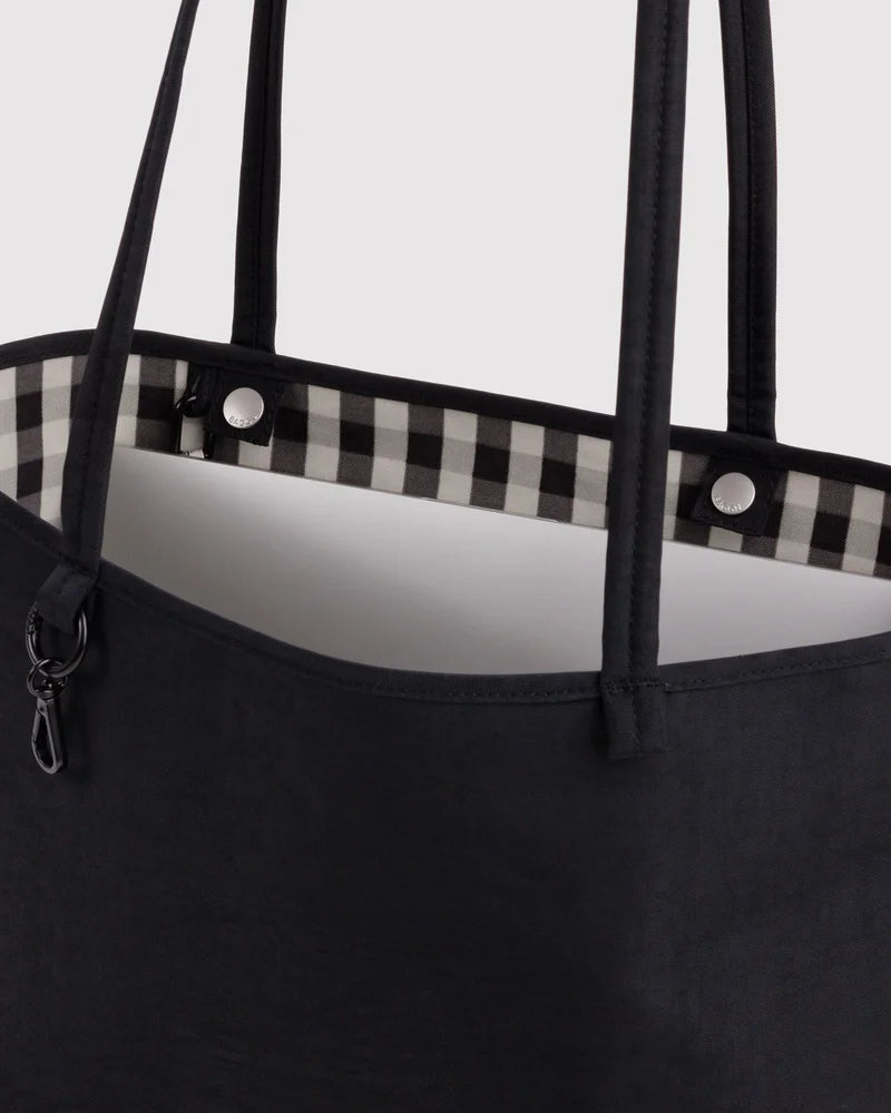 Medium Nylon Reversible Tote in Black Mix