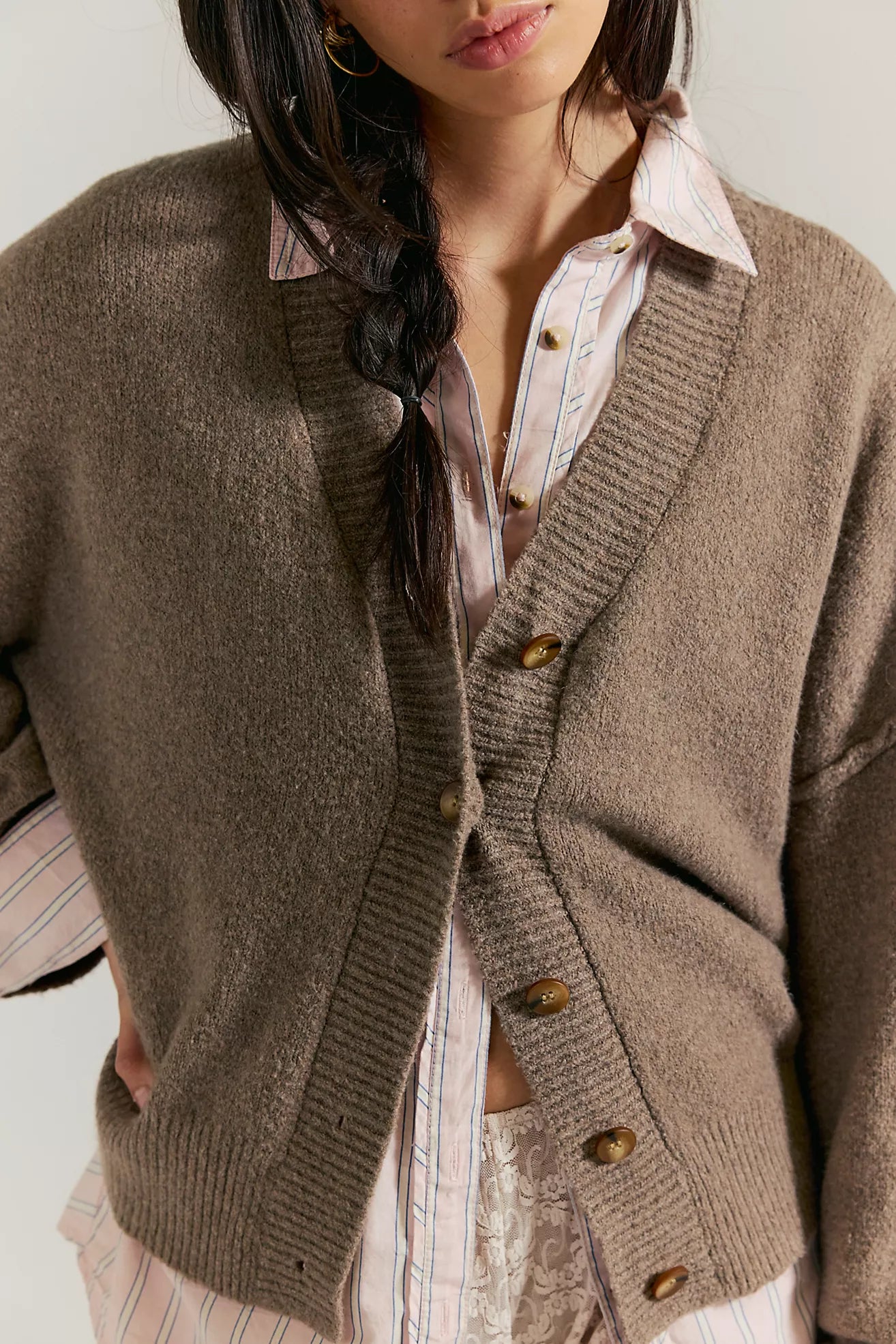 Cool Of The Night Cardi in Mocha Melange