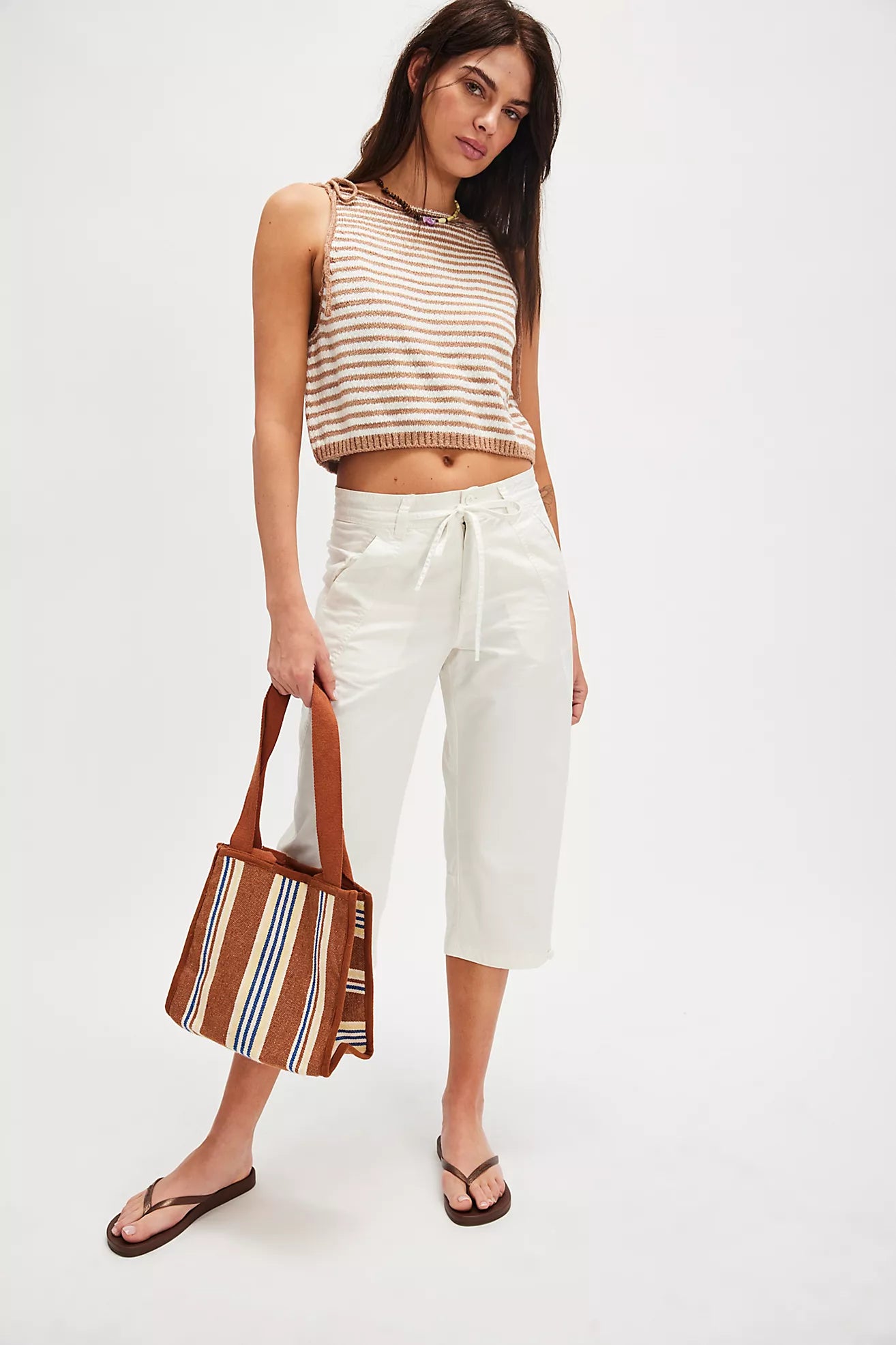 Claire Tank in White Praline Combo