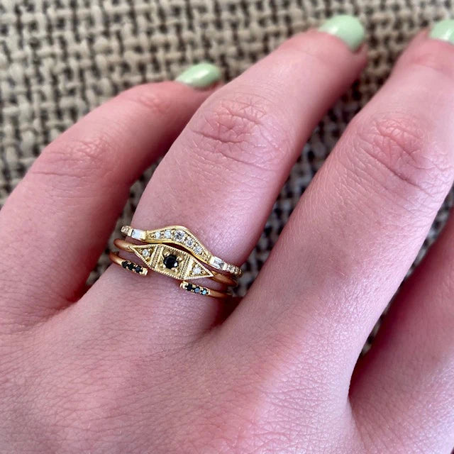 Mini Deco Point Ring - Black Diamond