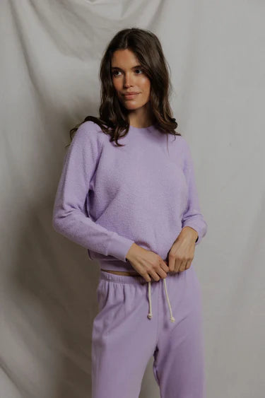 Ziggy Reverse Fleece Crewneck Sweatshirt in Ultraviolet