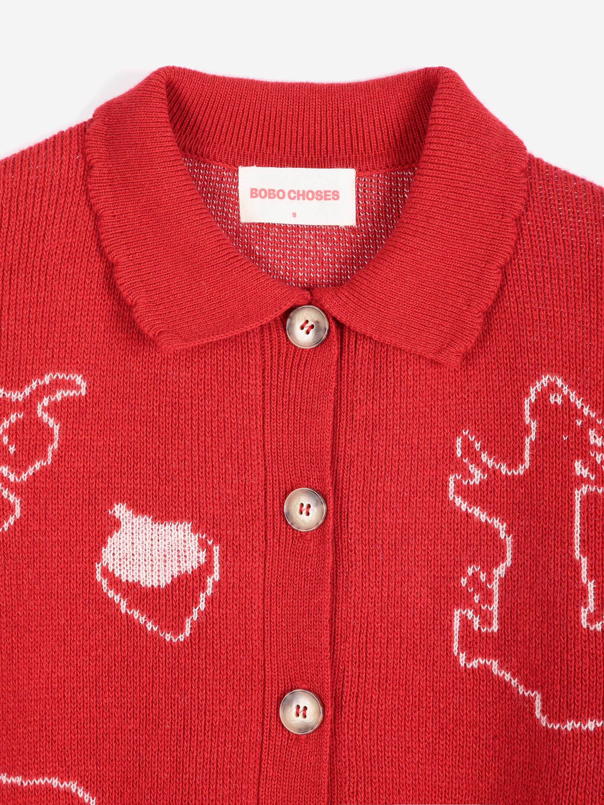 Forest Scene Wool Blend Polo Cardigan