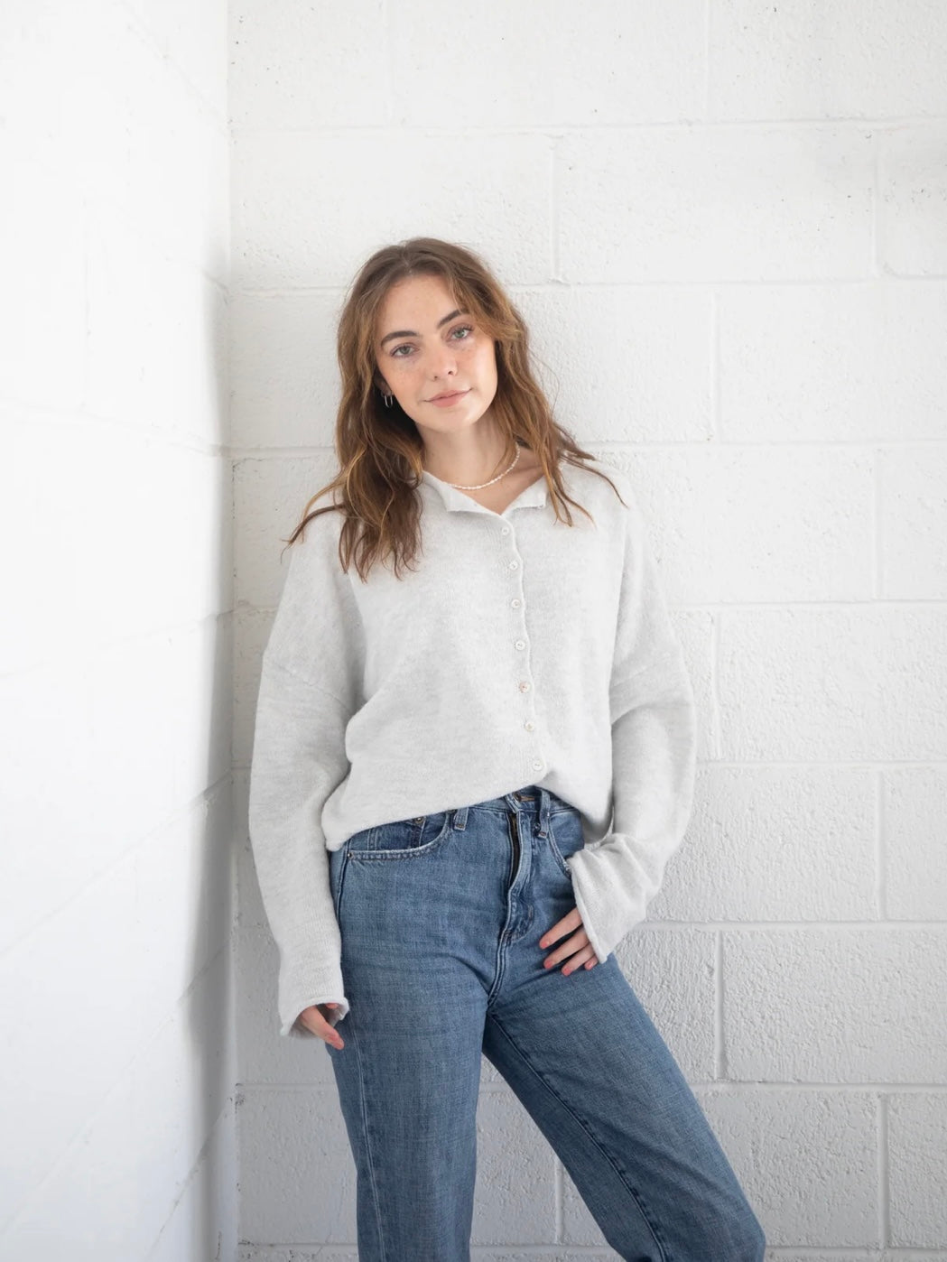Maisie Sweater in Light Grey