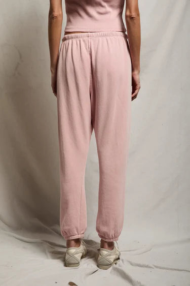 Johnny French Terry Jogger in Vintage Pink