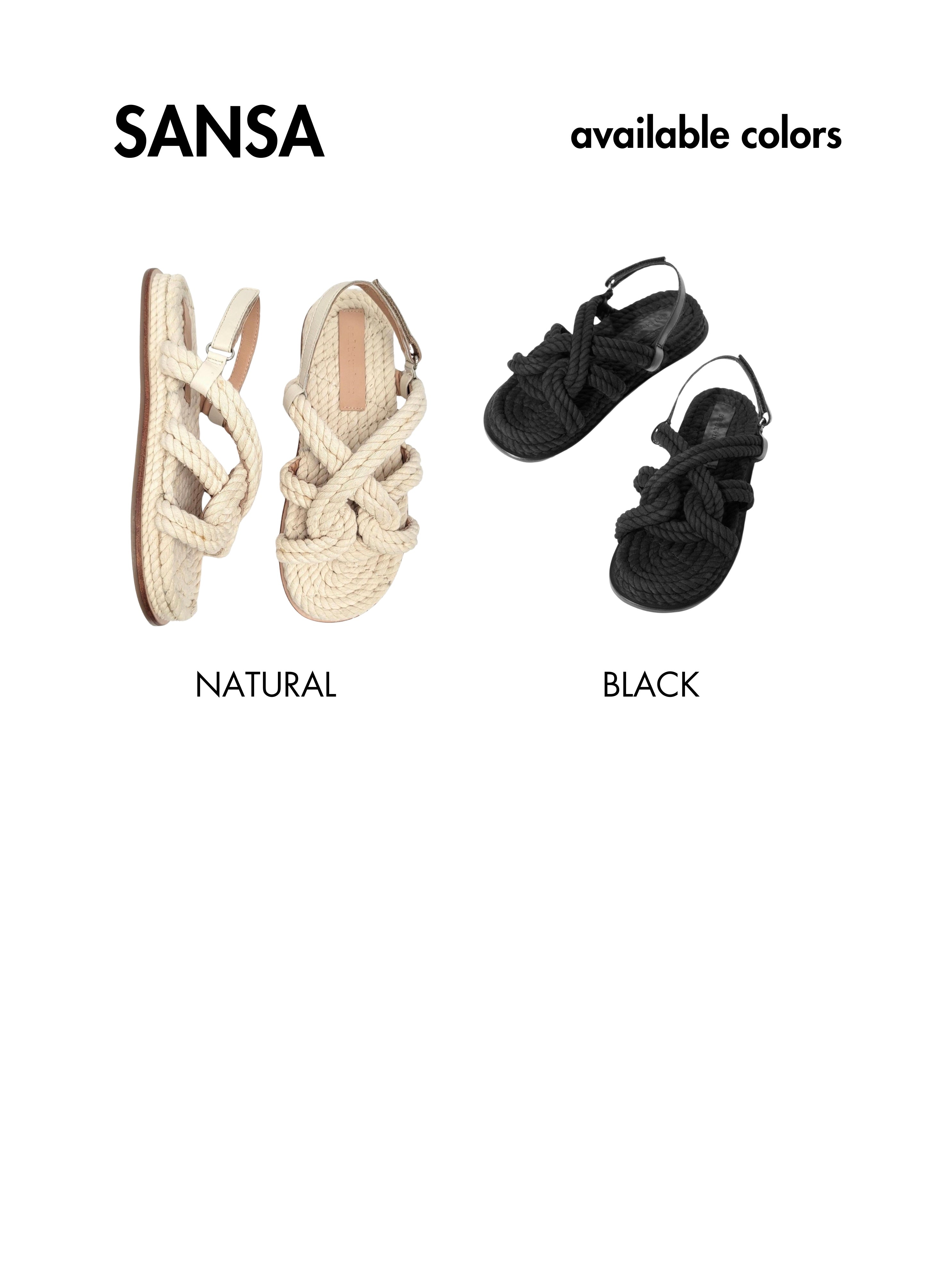 SANSA - NATURAL vegan rope nautical knot platform slingback