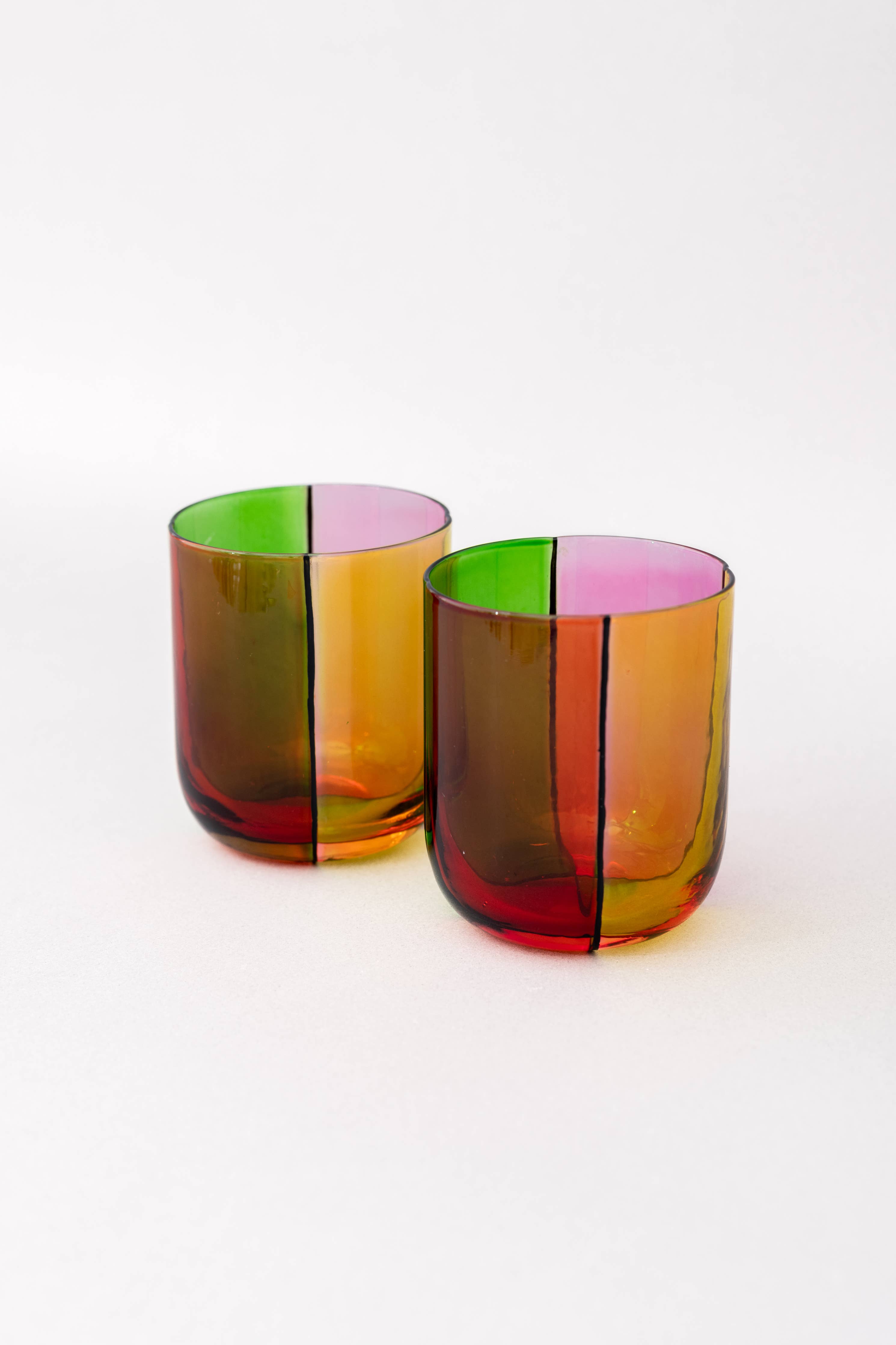 Colorblock Low Ball Glasses