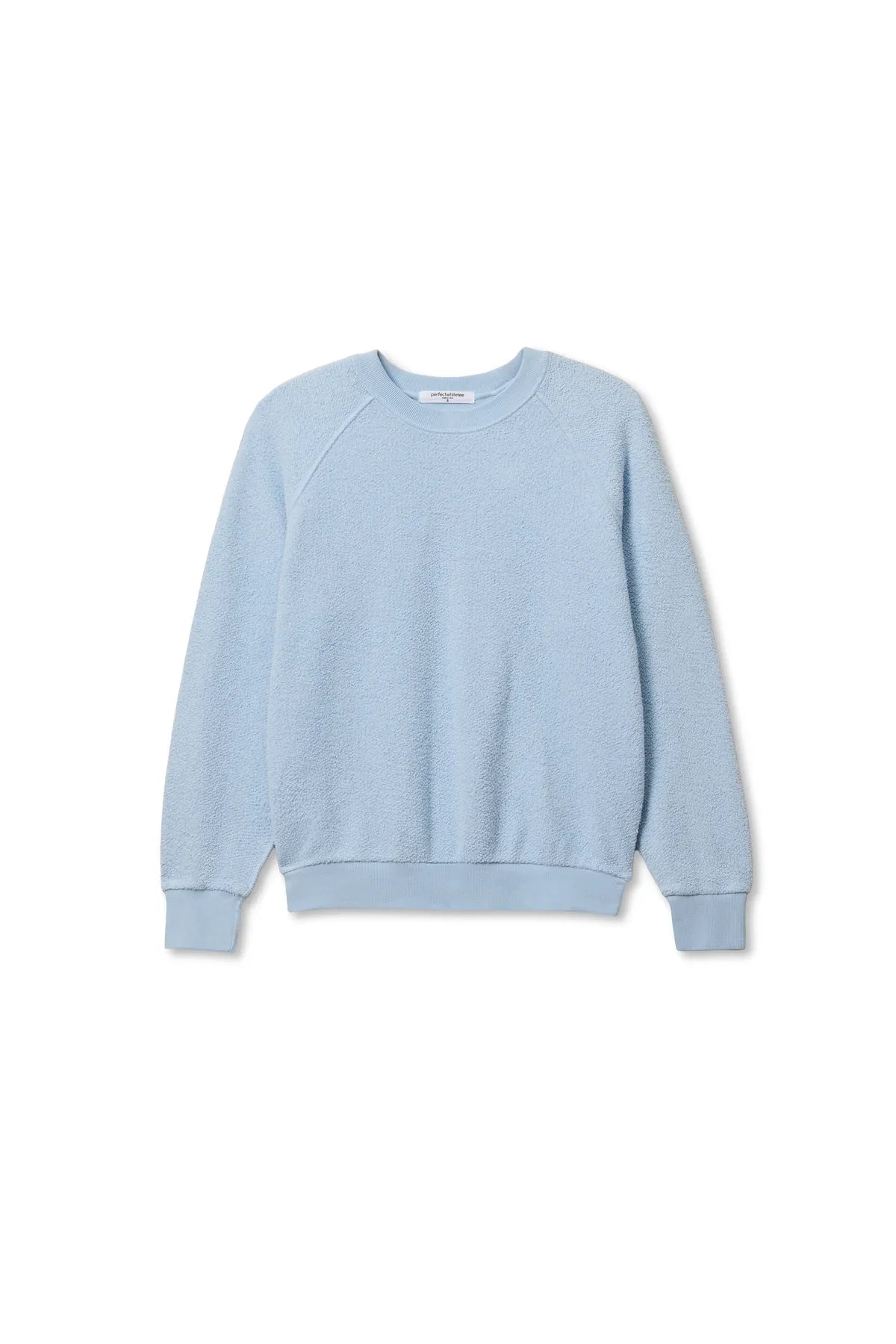 Ziggy Reverse Fleece Crewneck Sweatshirt in Powder Blue
