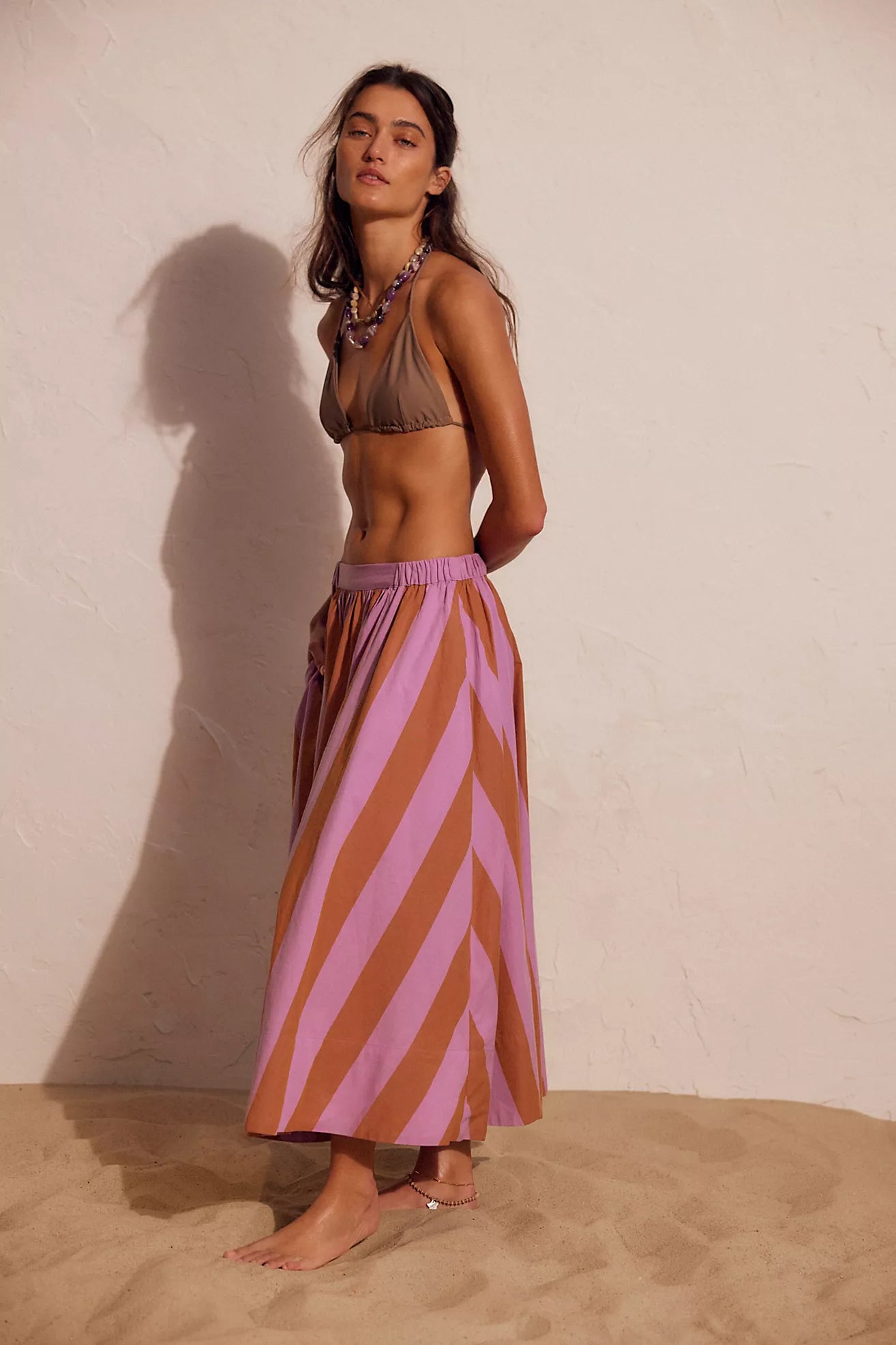 Lowen Midi Skirt in Pink Combo