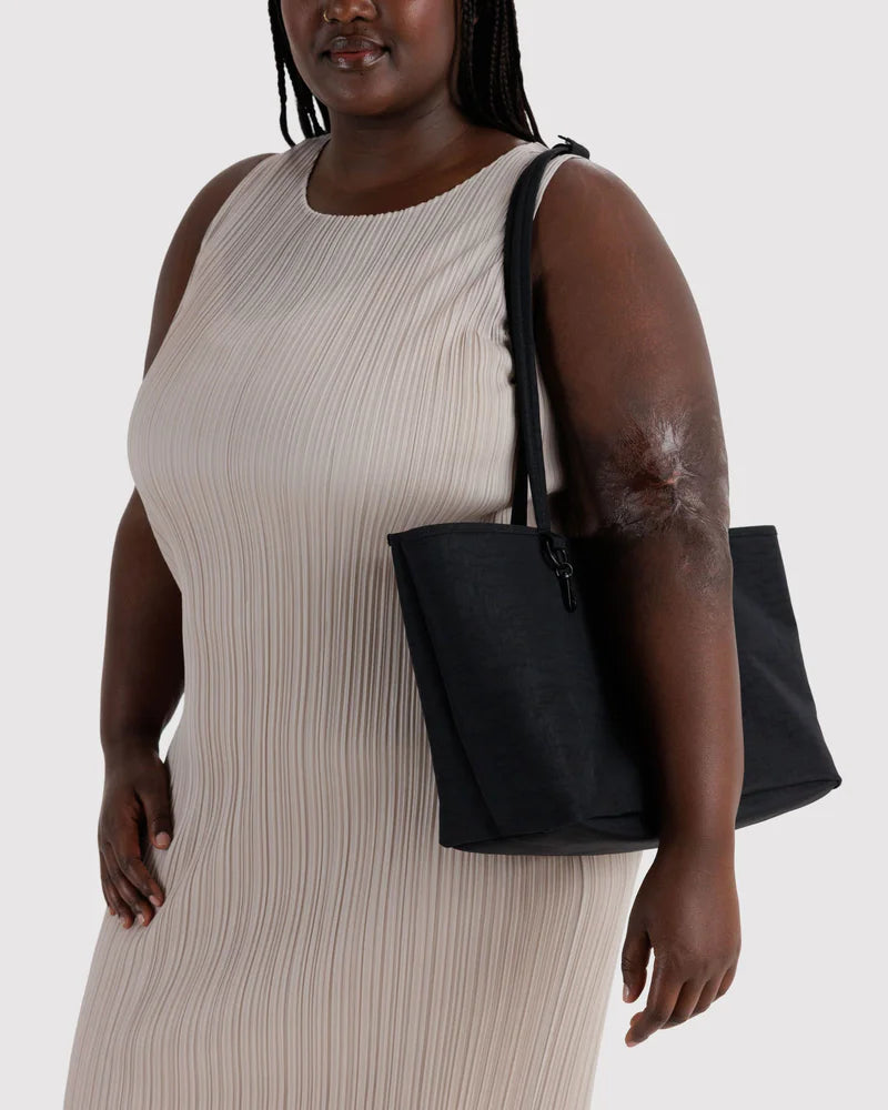 Medium Nylon Reversible Tote in Black Mix