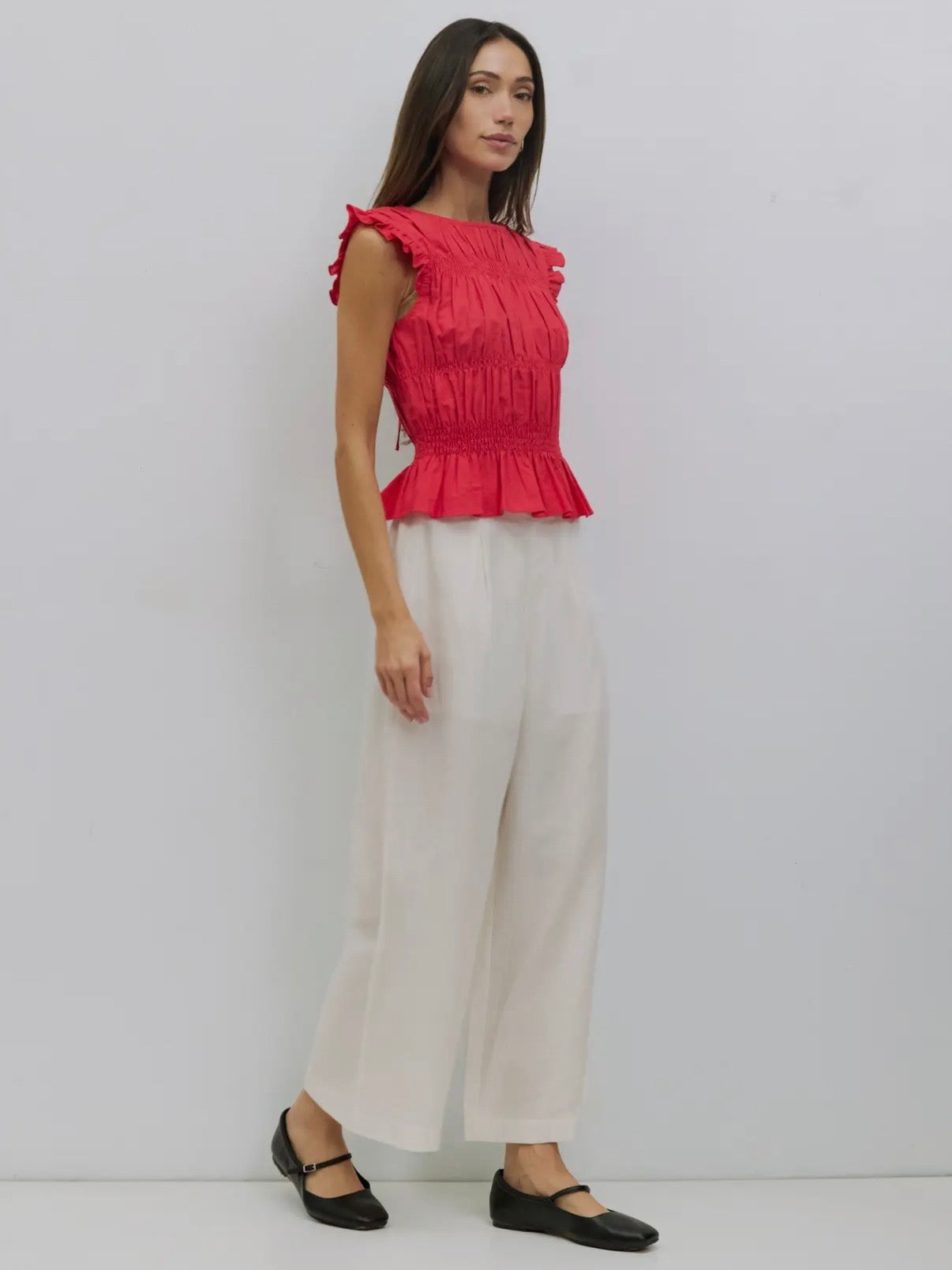 Jane Smocked Ruffle Top