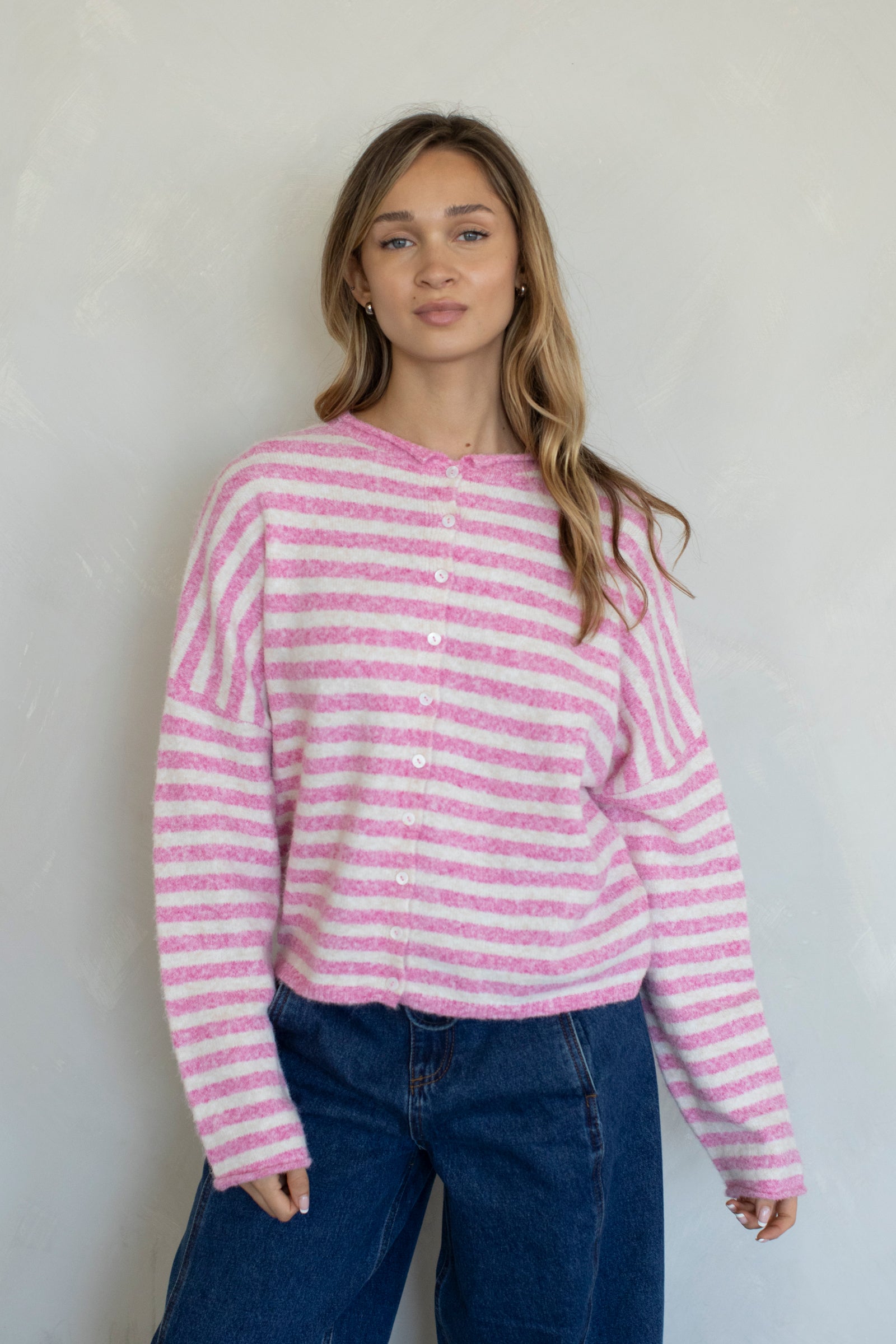 Maisie Sweater in Bubblegum Stripes