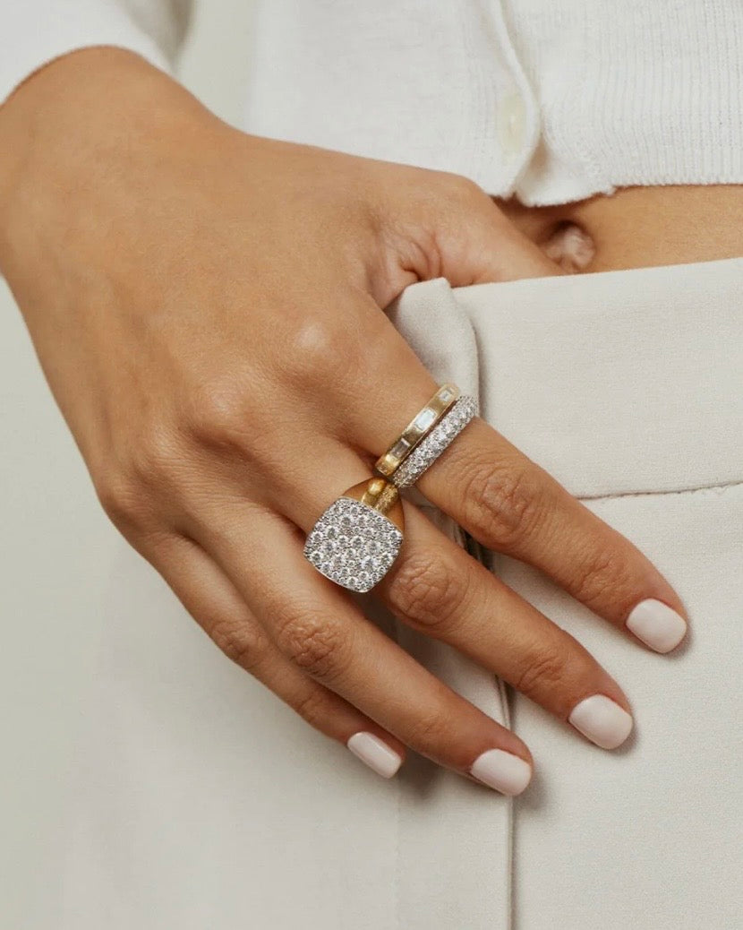 Diamond Cushion Signet Ring