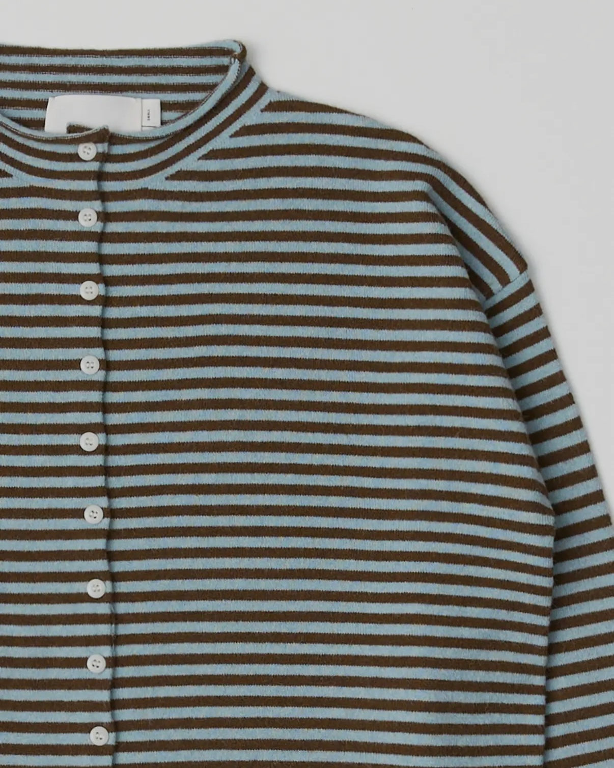 Eleanor Stripe Cardigan in Blue + Brown