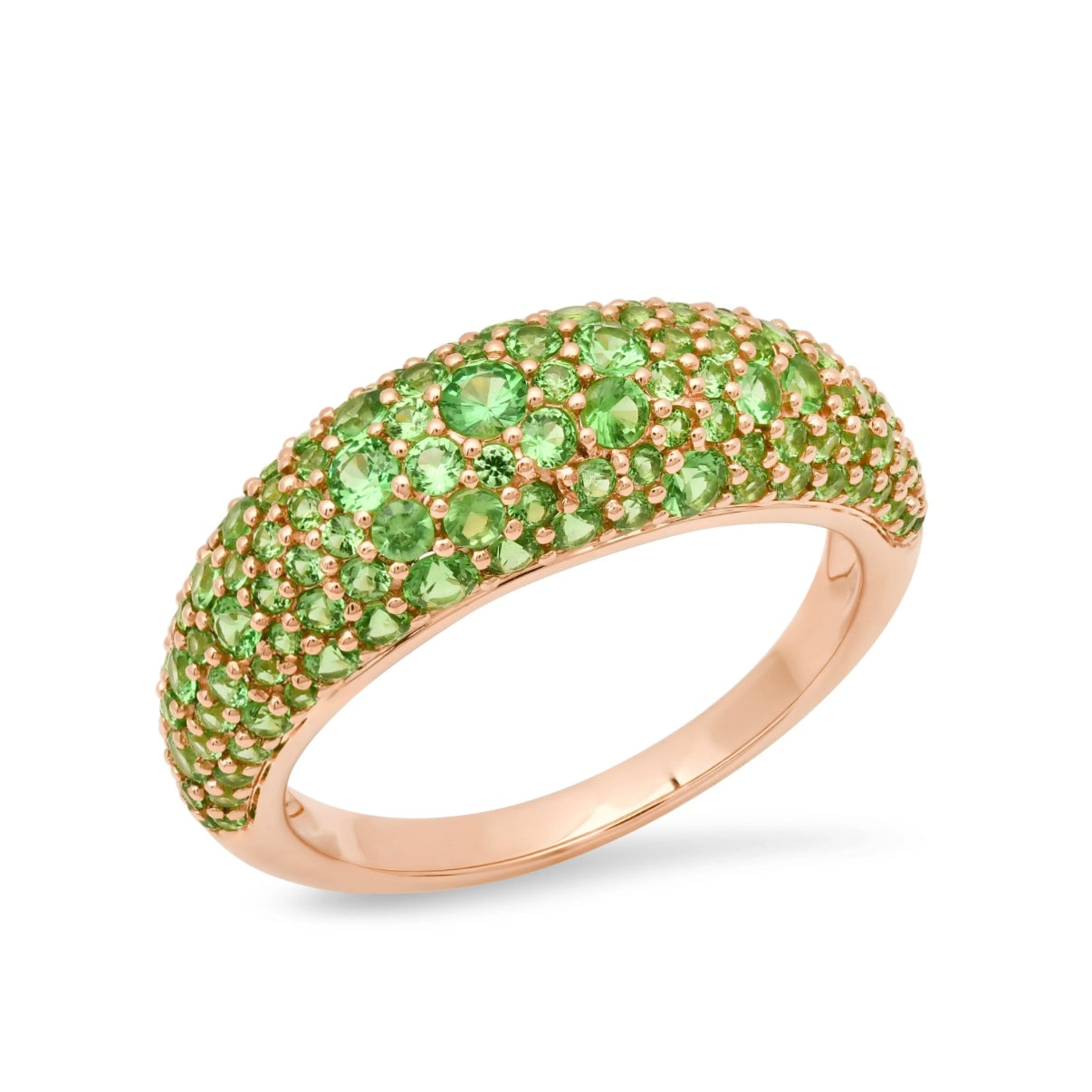 Tsavorite Crescent Domed Ring