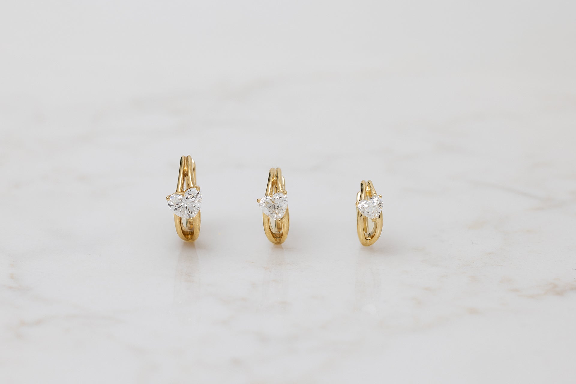 DIAGONAL HEART DIAMOND HOOP