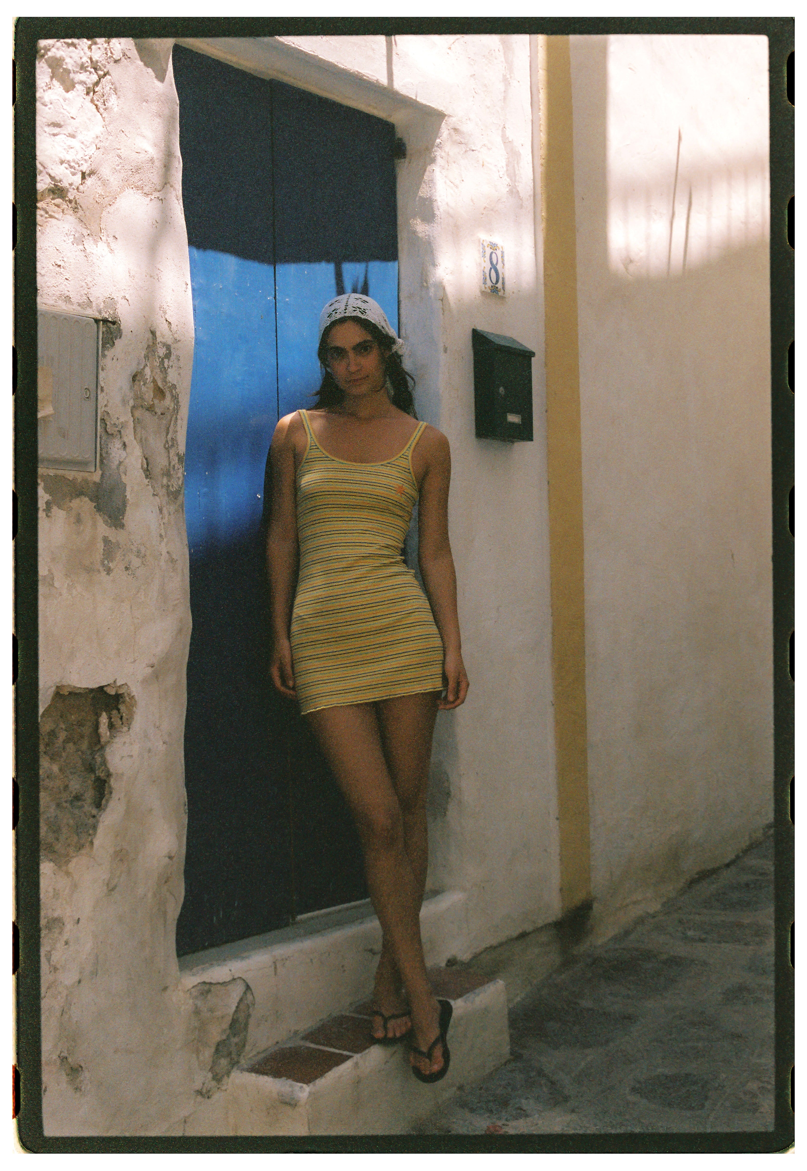 Lemon Striper Mini Dress