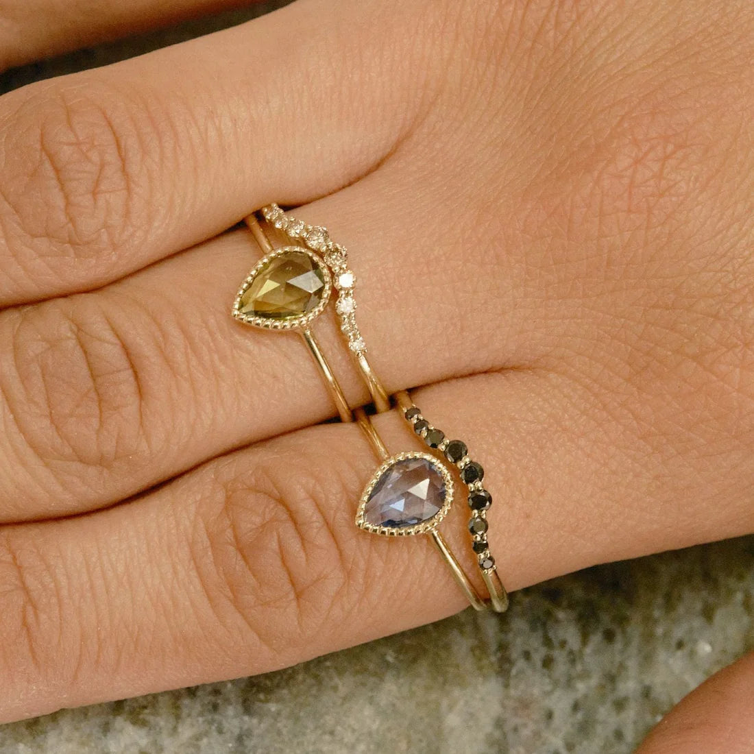 Blue Sapphire Lento Wisp Ring