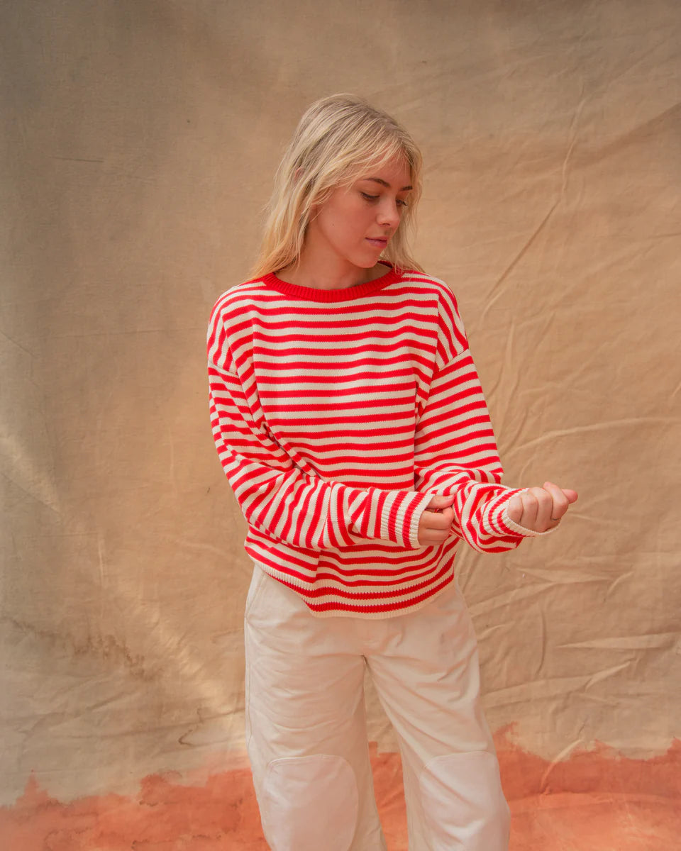 The I Can’t Believe It’s Not Vintage Crewneck in Red Stripe