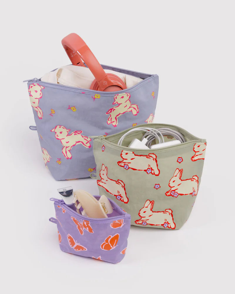 Go Pouch Set in Spring Animals
