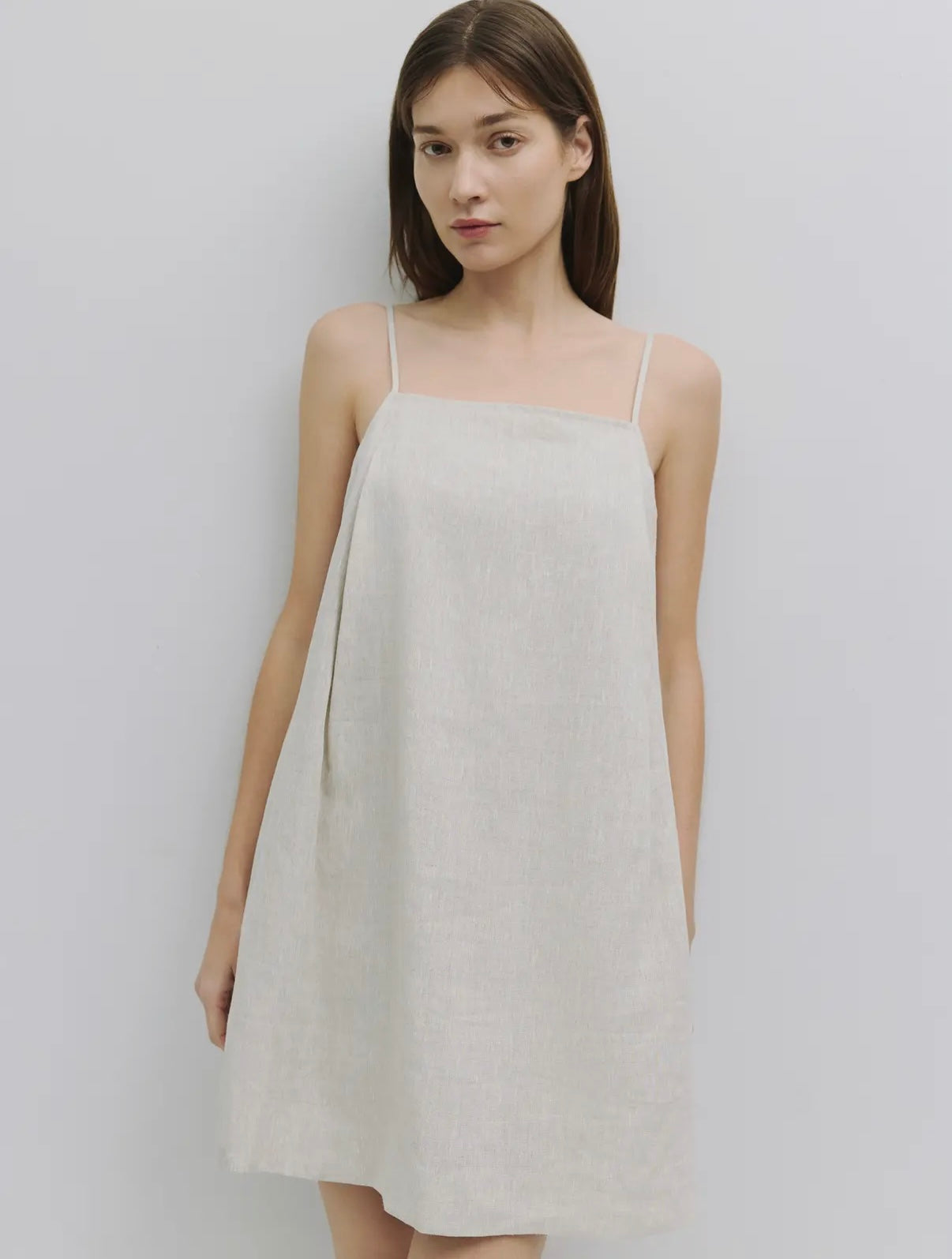 Nora Linen Dress in White
