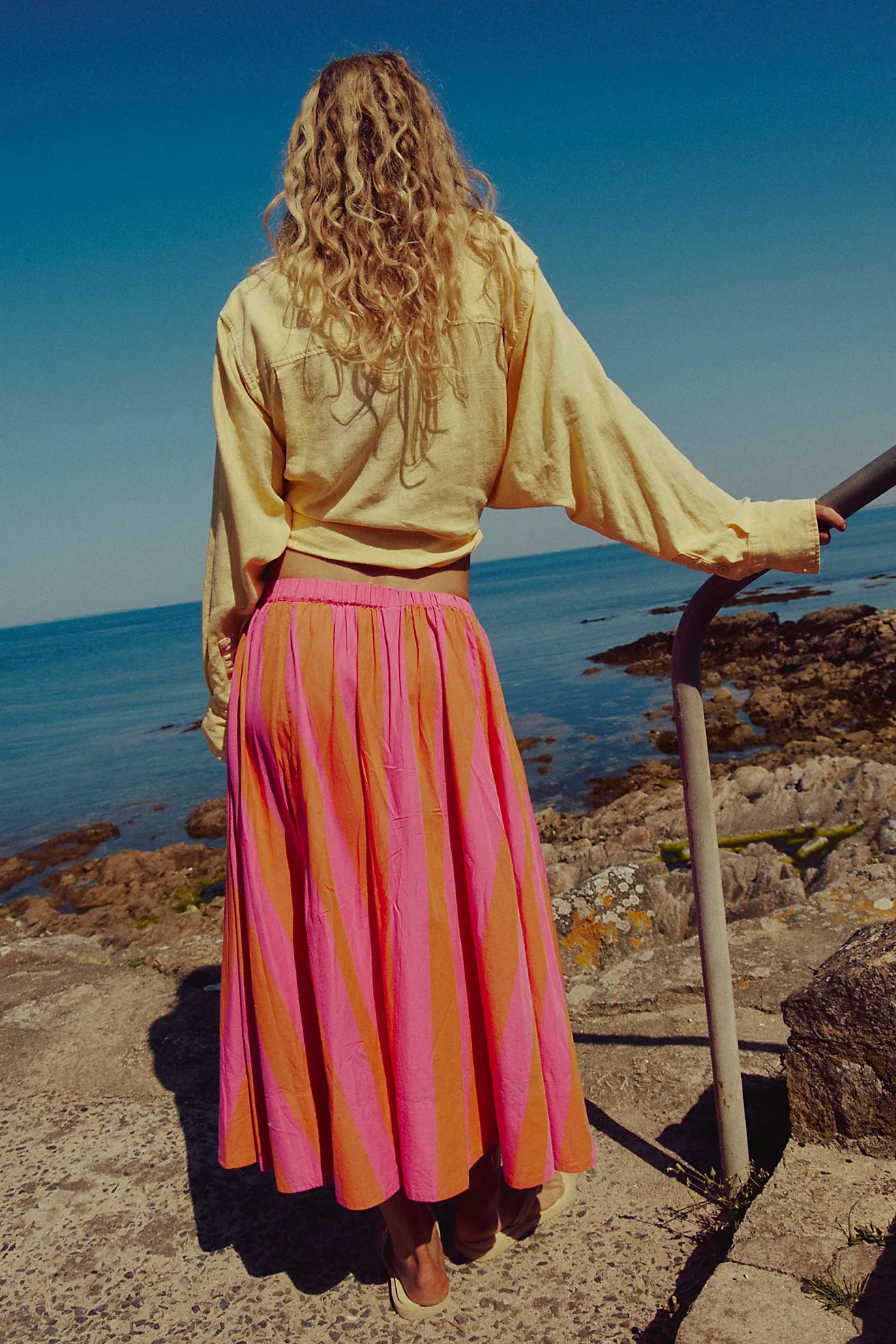 Lowen Midi Skirt in Pink Combo
