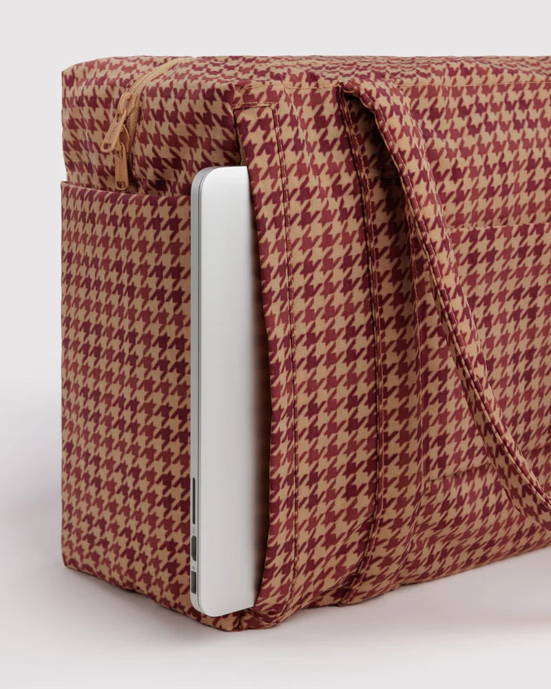 Small Cloud Carry On in Tan Houndstooth