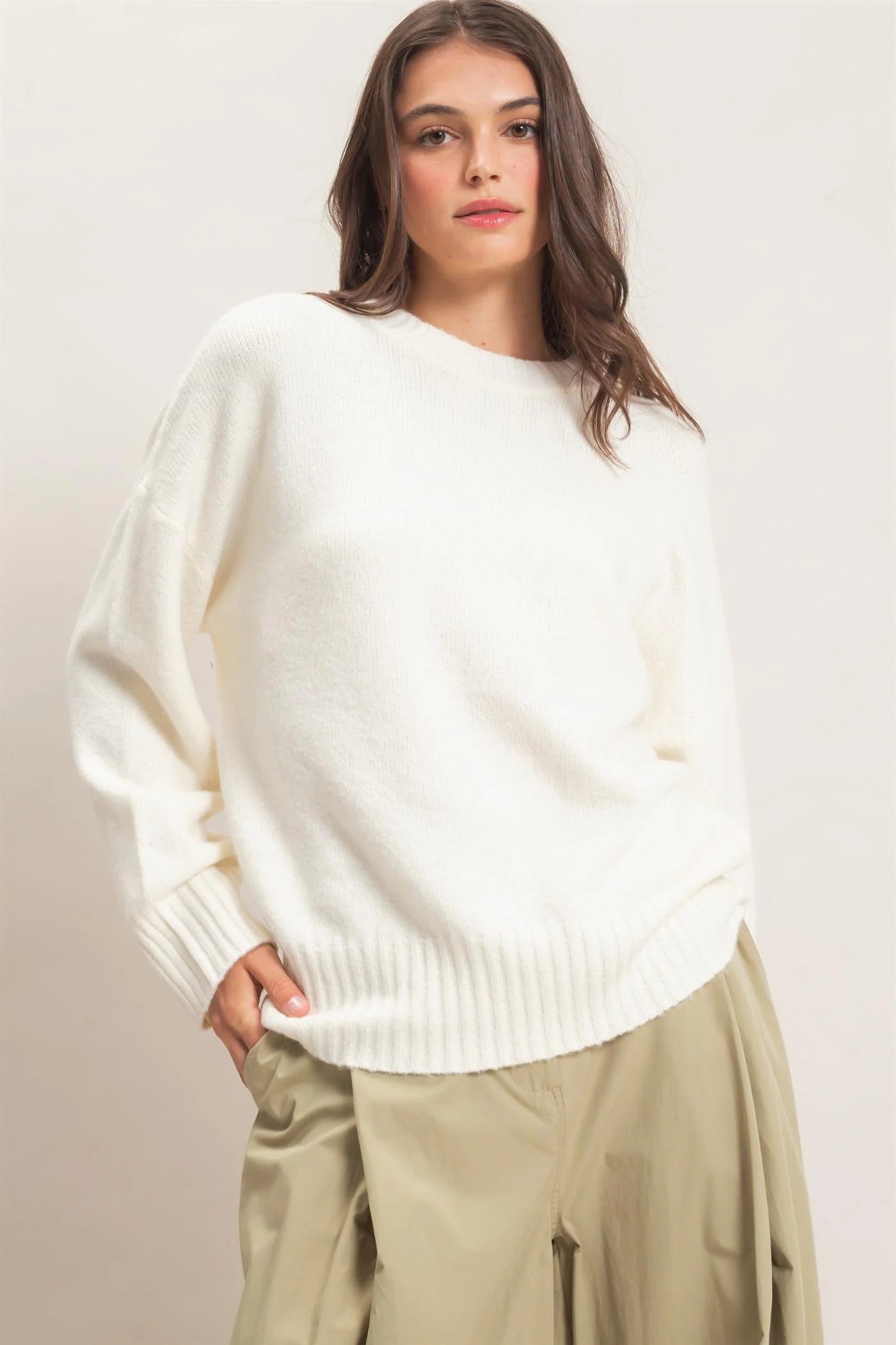 Charlie Crewneck Sweater in Ivory