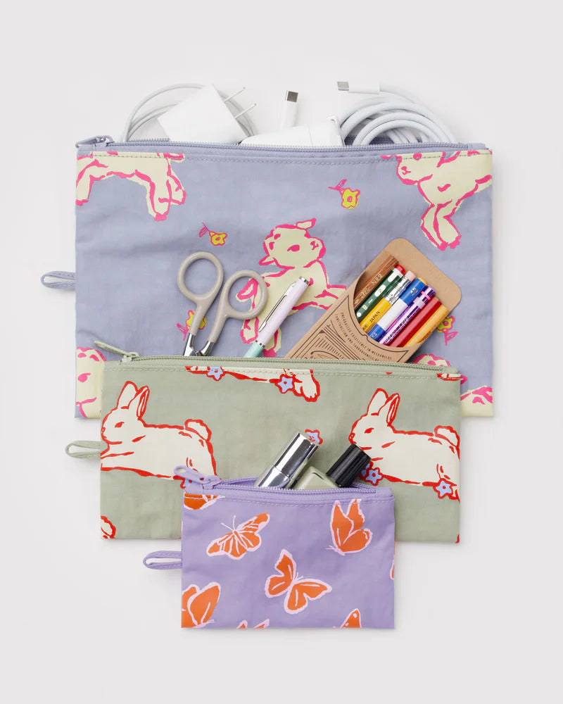 Flat Pouch Set in Spring Animals