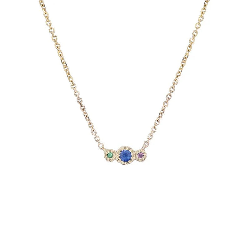 Blue Sapphire Journey Necklace