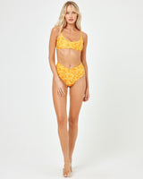 Printed High Tide Bikini Bottom - Golden Hour Blooms