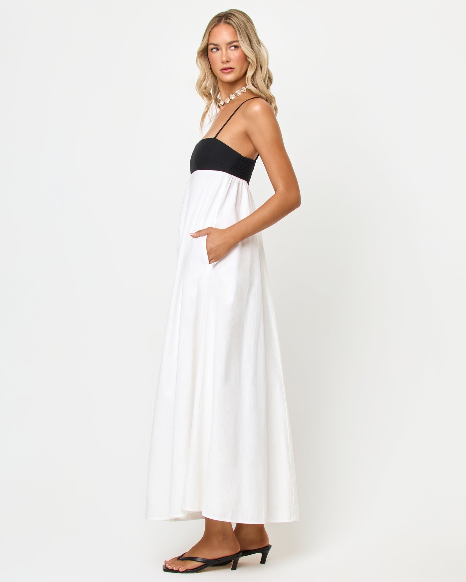 Raveena Dress - Black-Cream