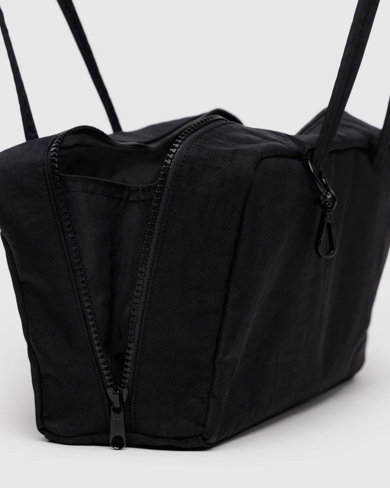 Nylon Bowler Bag in Black