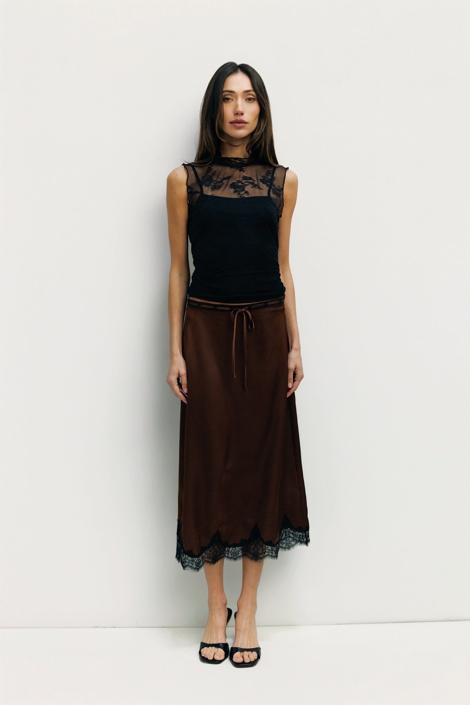 Iona Midi Skirt in Chocolate