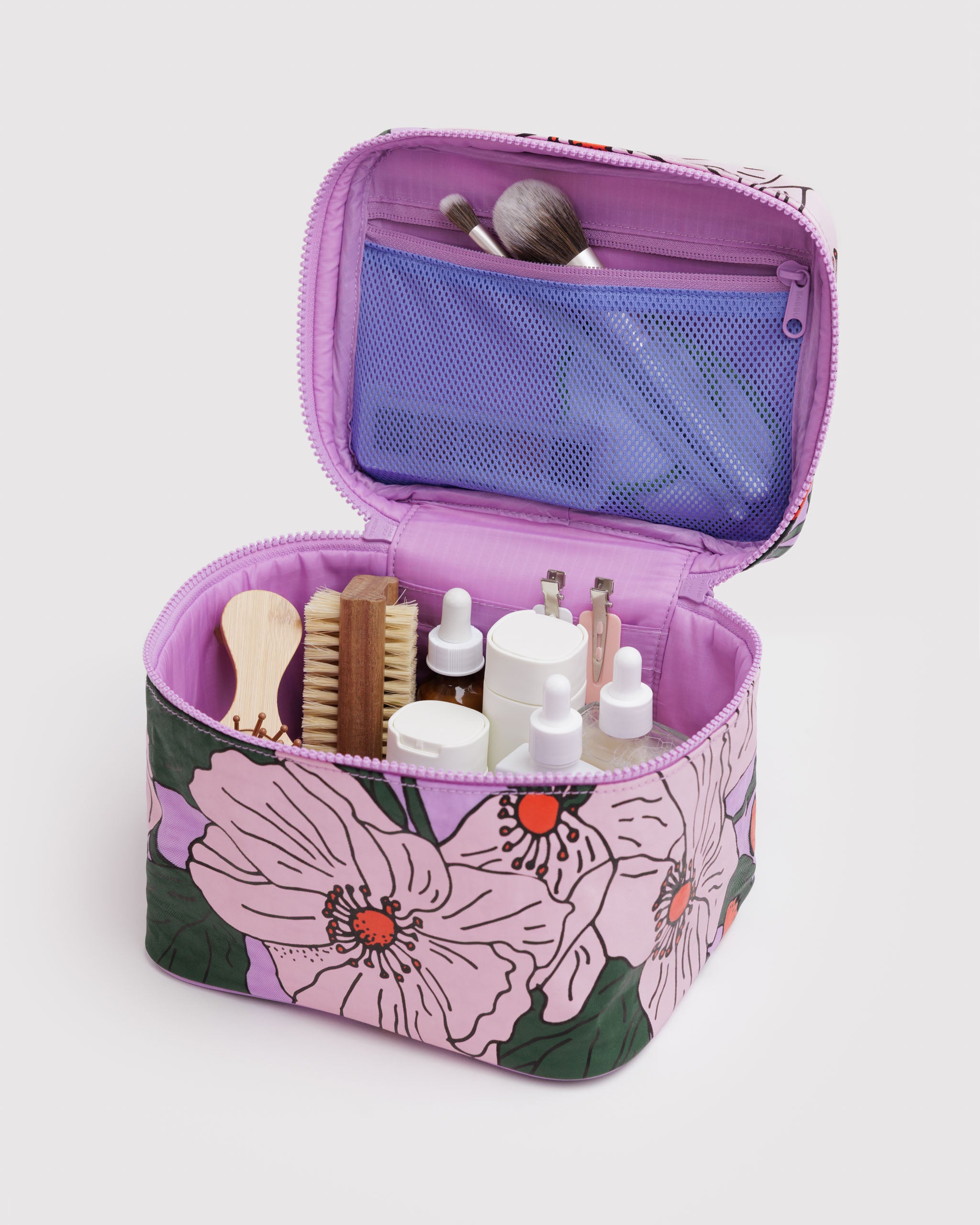 Large Cosmetic Case in Pink Poppy