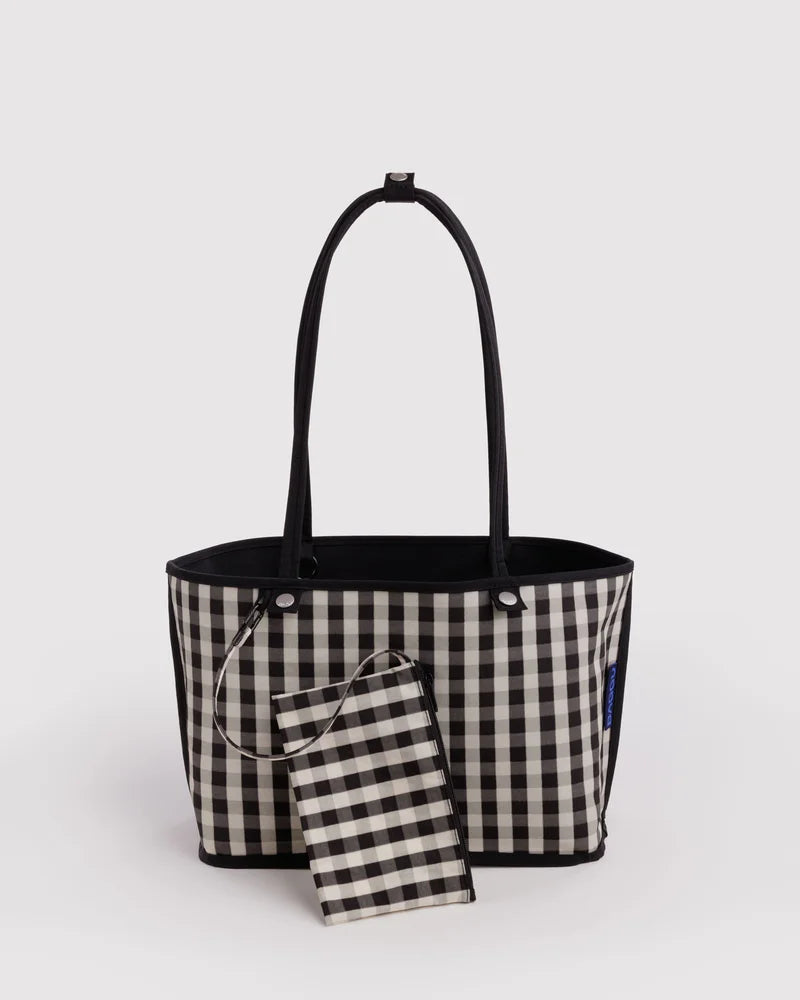 Medium Nylon Reversible Tote in Black Mix