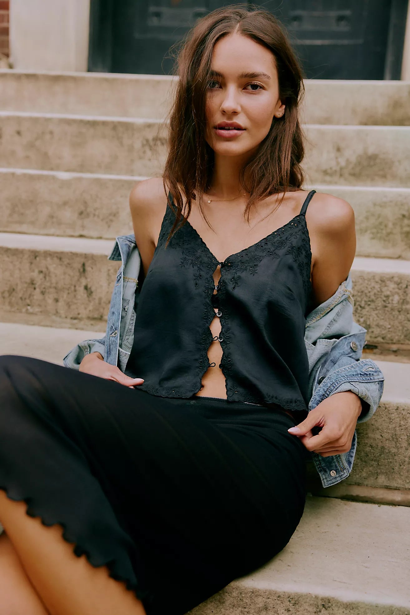 Pieces of You Cami in Black