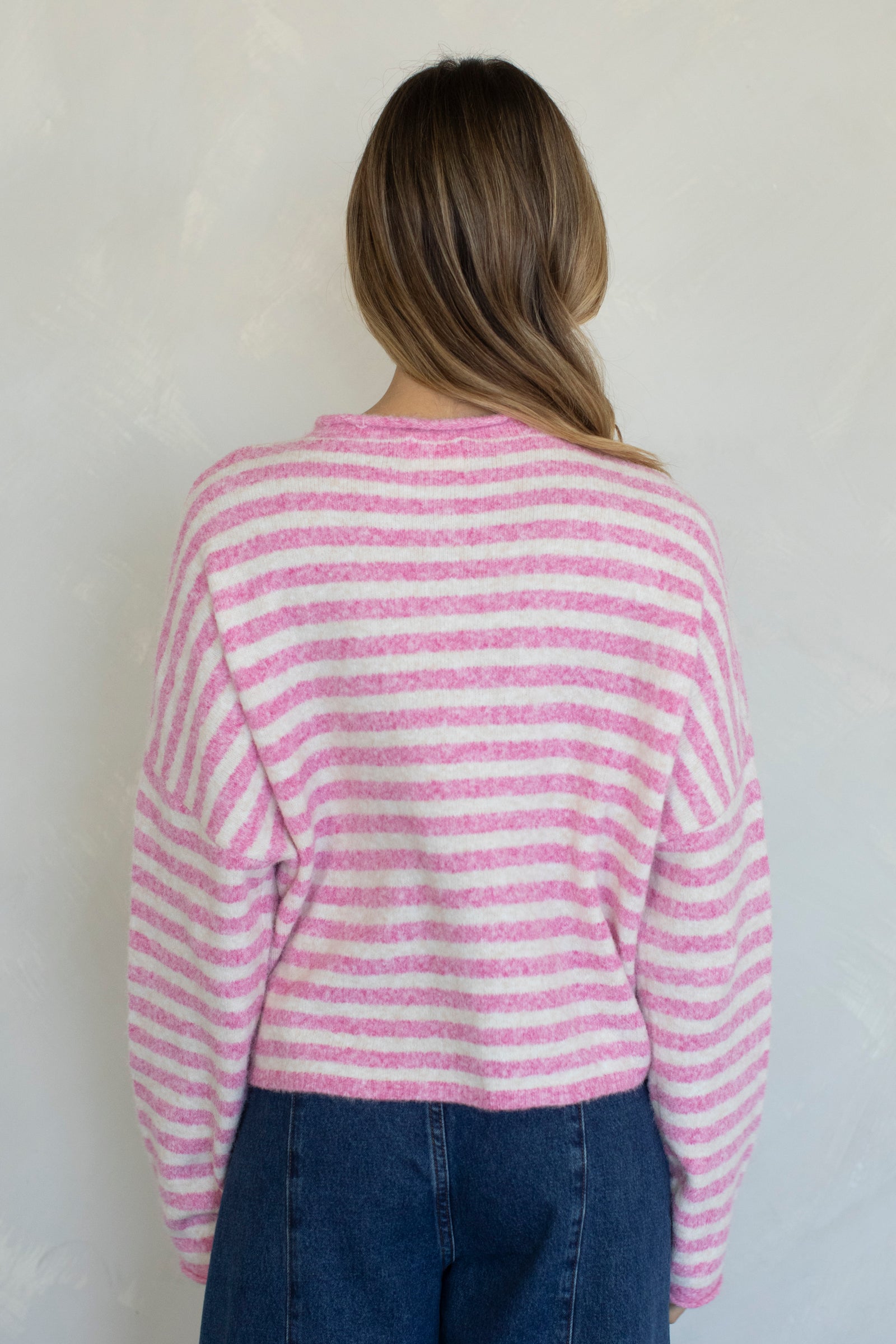 Maisie Sweater in Bubblegum Stripes