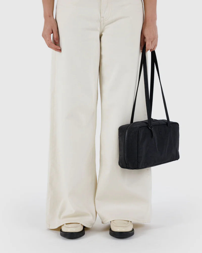 Nylon Bowler Bag in Black