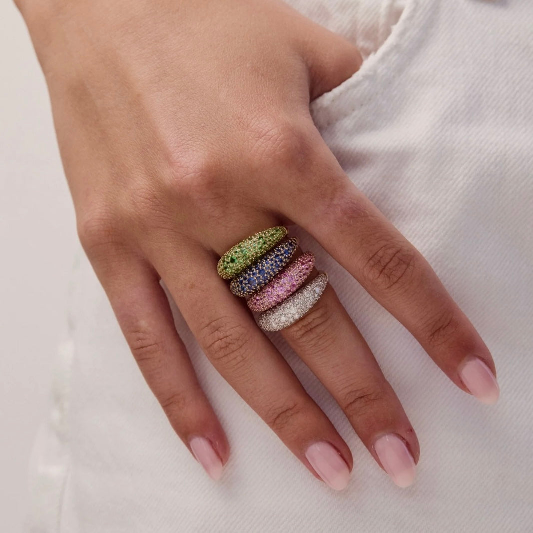 Tsavorite Crescent Domed Ring