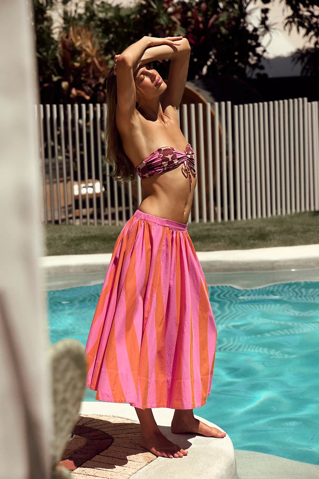 Lowen Midi Skirt in Pink Combo