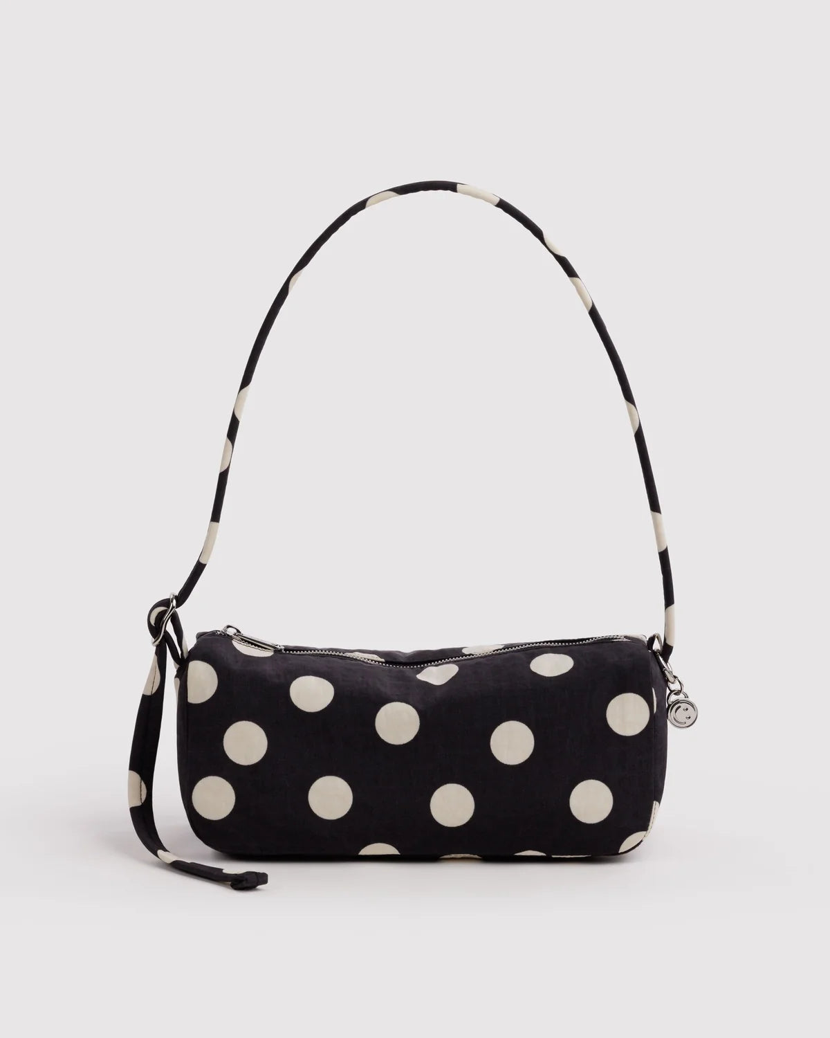 Nylon Loaf Bag in Black and Cream Polka Dot
