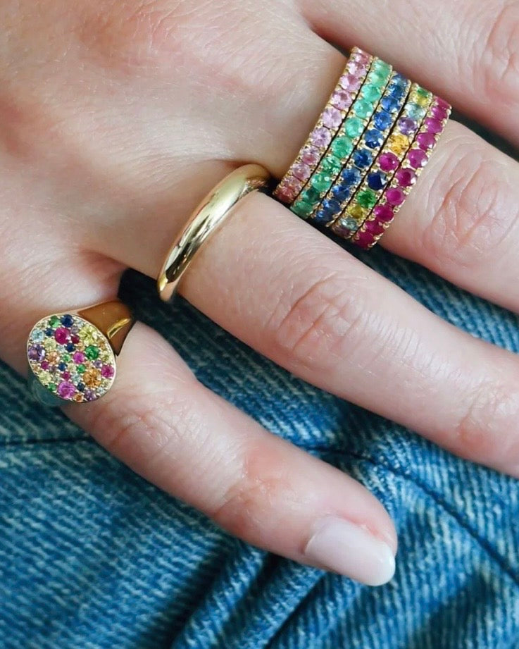 Solid Gold Asymmetrical Domed Ring