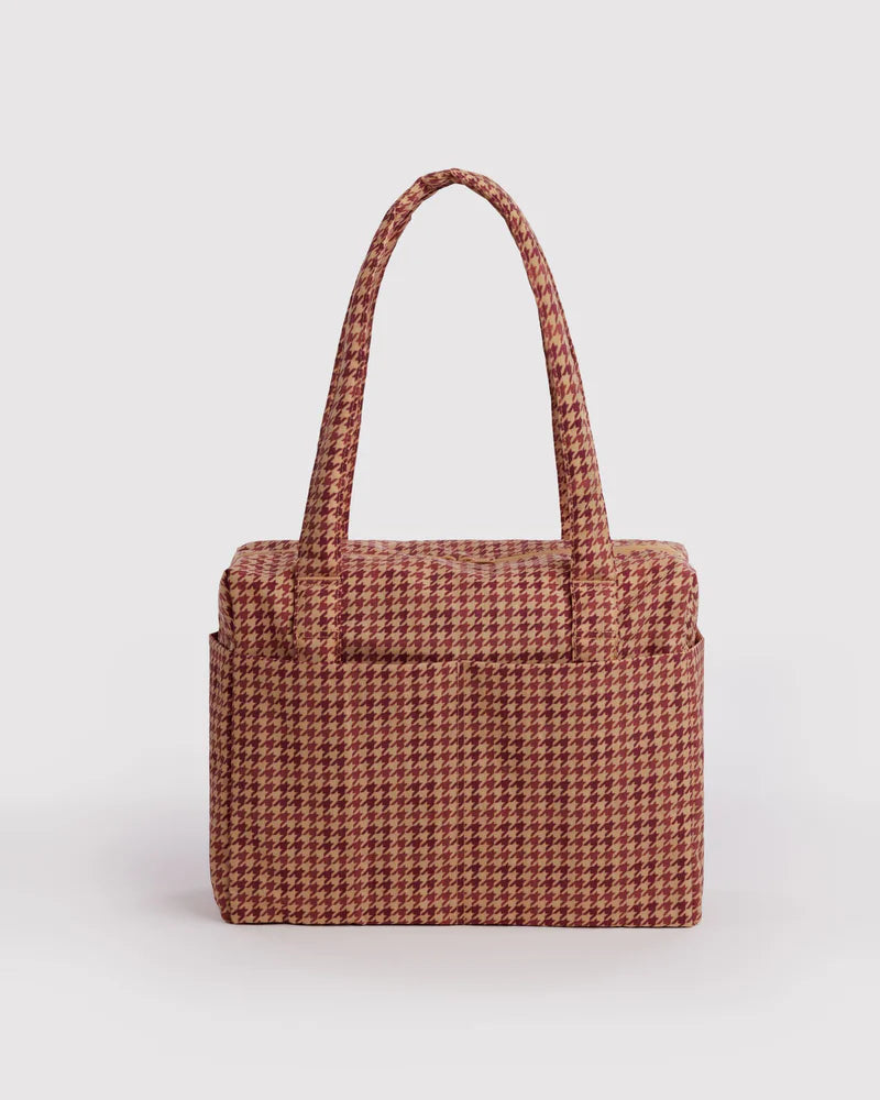 Small Cloud Carry On in Tan Houndstooth