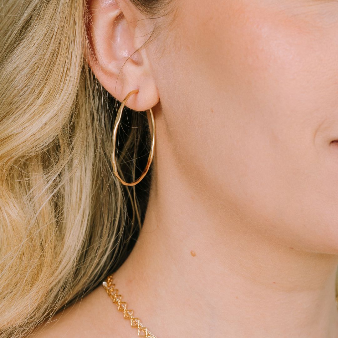 Nina Hammered Hoop Earrings