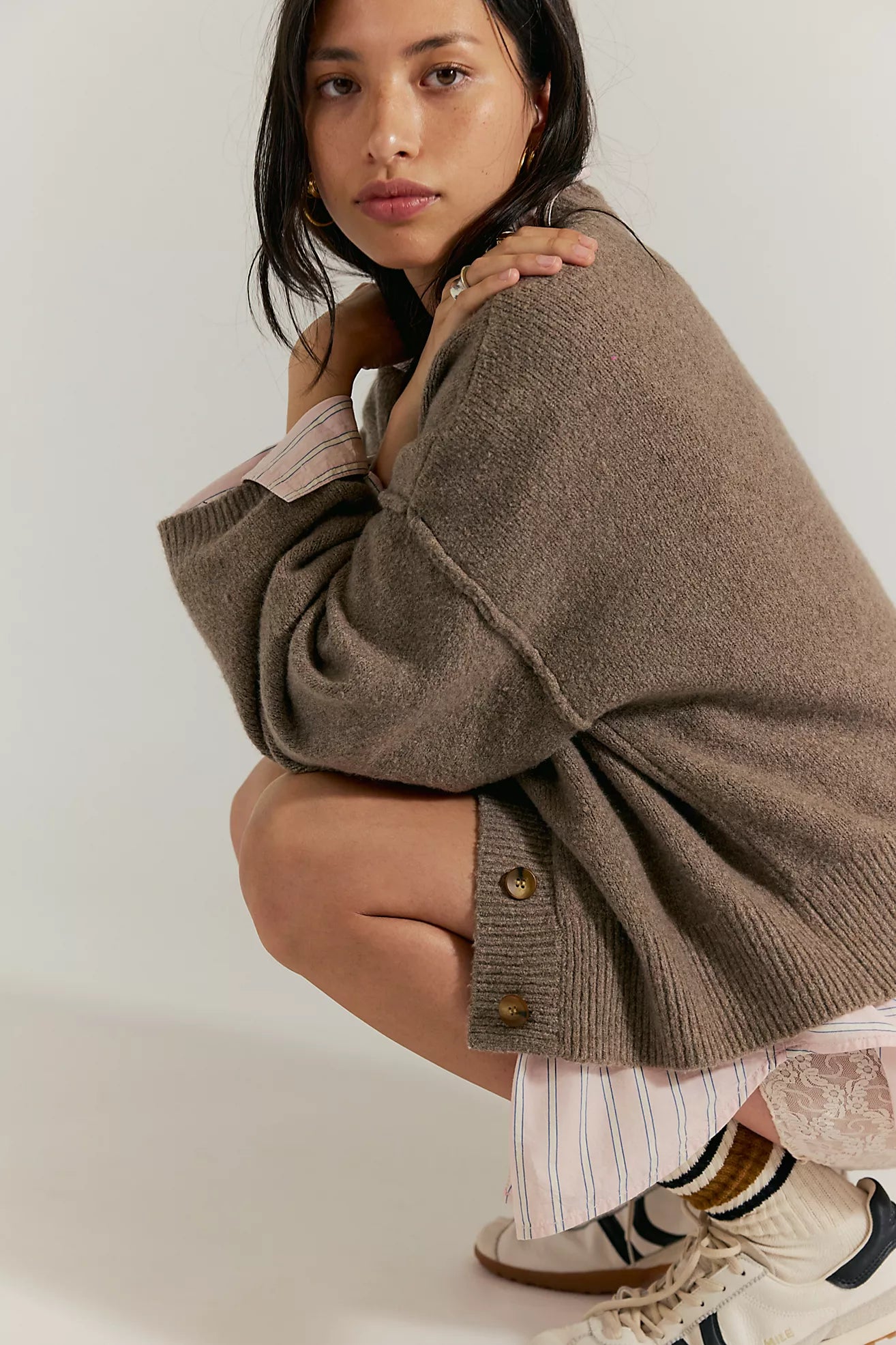 Cool Of The Night Cardi in Mocha Melange